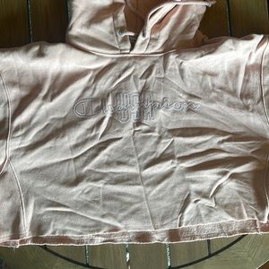 light pink cropped champion sweatshirt
